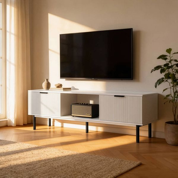 HOME DELUXE TV-Schrank NYLA Weiß - 160 x 43 cm, 74324