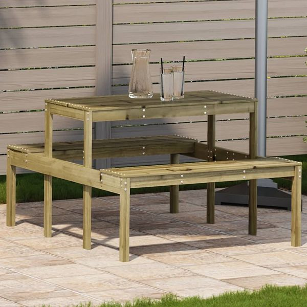 vidaXL Picknicktisch 110x134x75 cm Imprägniertes Kiefernholz, 832561