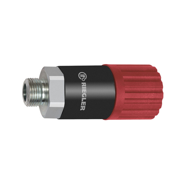 Riegler Dreh-Sicherheitskupplung NW 8, ISO 6150 C, Stahl, G 3/8 AG, 141759