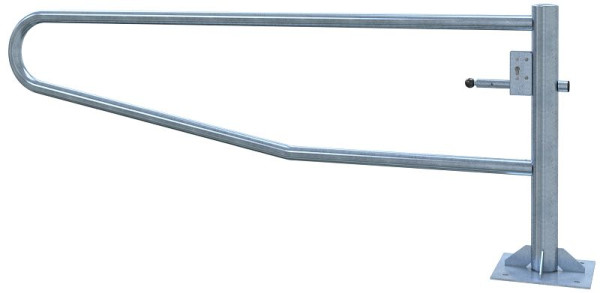 Schake Gatterschranke drehbar 2,50m mit Profilzylinder, Drehpfosten: Ø 102mm, Schrankenarm: Ø 60mm, zum Aufdübeln, feuerverzinkt, 413_251ZP