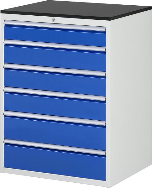 RAU Schubladenschrank Serie 7000, B770xT650xH1030mm, Schubladen: 1xH120, 3xH150, 2xH180mm, Arbeitsplatte melaminharzbeschichtet, 03-XL7.6A-M.11
