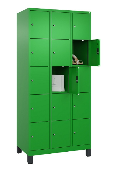 C+P Schließfachschrank Evolo PLUS, mit Füßen, 15 Fächer, 1950x900x500mm, 6037/6, 049010-305 S10026