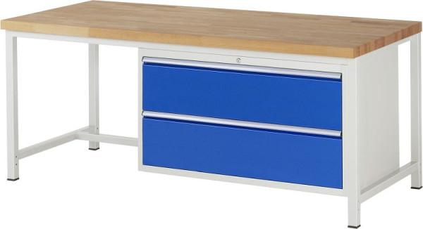 RAU Werkbank Serie 8000 - Modell 8355, B2000 x T900 x H840-1040 mm, Systemunterbau B1995 x T850 x H800-1000 mm, 03-8355A1-209B4H.11