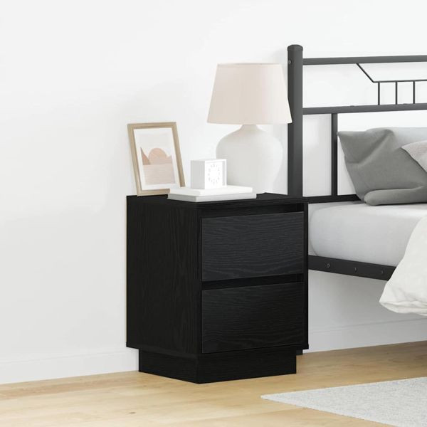 vidaXL Nachttisch mit 2 pcs Schwarz 39 x 34,5 x 50 cm Holzwerkstoff, 869613