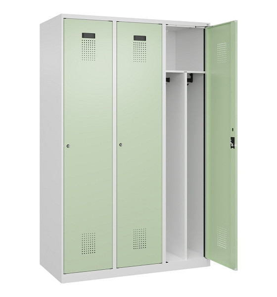 C+P Spind Evolo PLUS, 3 Abteile, 1850x1200x500mm, 9016/6019, Verschluss Zylinderschloss, 049000-32F S10046