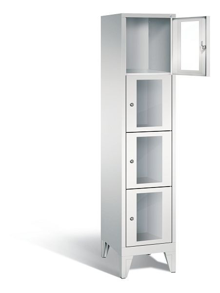 C+P Schließfachschrank Classic, H1850xB420xT500mm, Farbe: Lichtgrau, 4 Fächer, 8010A124 S10000