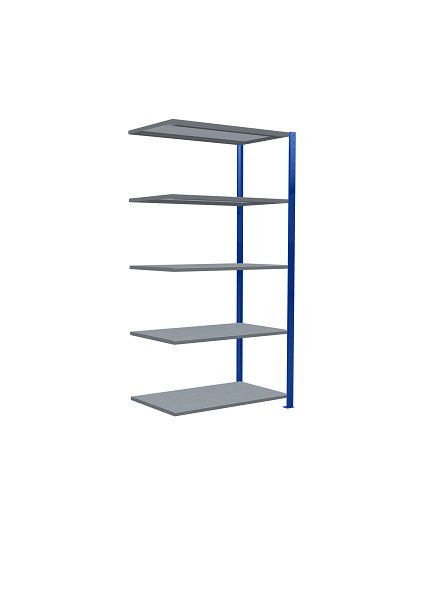 Schulte Anbauregal, Steckregal MULTIplus330, 2000 x 1000 x 600 mm, 5 Fachböden, Kreuzstrebe, RAL 5010 enzianblau/verzinkt, 13965-B