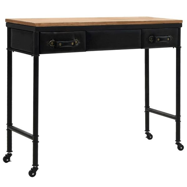 vidaXL Konsolentisch MDF und Tannenholz 100 x 33,5 x 80 cm, 245758