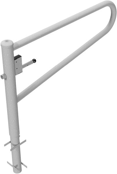 Schake Drehbare Gatterschranke, zum Einbetonieren, feuerverzinkt, Gesamtbreite: 1500 mm, mit Dreikantverschluss, 413_151F