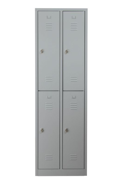 Gürkan Garderobenschrank, 50 x 60 x 195 cm, Lichtgrau, Vorhangschloss, WRC.4(2.2).19560, 105931
