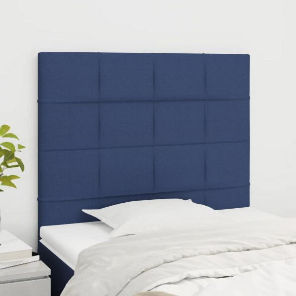 vidaXL Kopfteile 2 Stück Blau 100x5x78/88 cm Stoff, 3116328