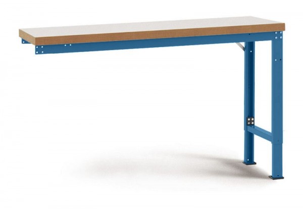 Manuflex Anbauwerkbank PROFI Spezial mit Kunststoffplatte, BxTxH = 1750 x 700 x 740-1040 mm, Brillantblau, WP7029.5007