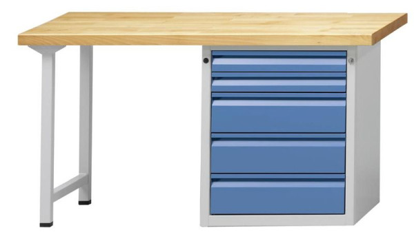 ANKE Werkbänke Kombiwerkbank, Modell 806 E, 1500 x 700 x 840 mm, RAL 7035/5012, UBP 40 mm, 510.644
