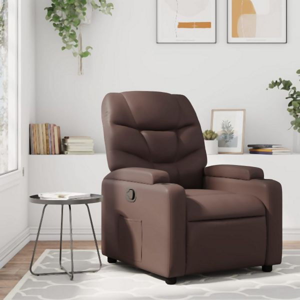 vidaXL Relaxsessel Braun Kunstleder, Zurücklehnen, 372467