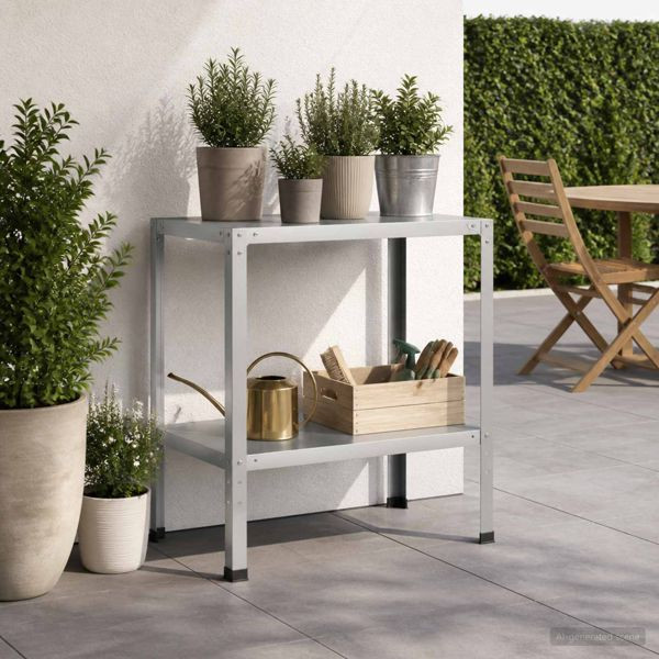 vidaXL Pflanztisch 80 x 50 x 80 cm Verzinkter Stahl Silber, 8014888