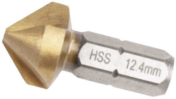 Kraftwerk Kegelsenker-Bit, HSS, 12,4 mm x 90°, 1/4" x 25 mm, 309.185.124