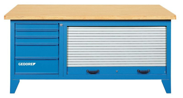 GEDORE Werkbank mit Blechjalousie und 5 Schubladen, 6618050