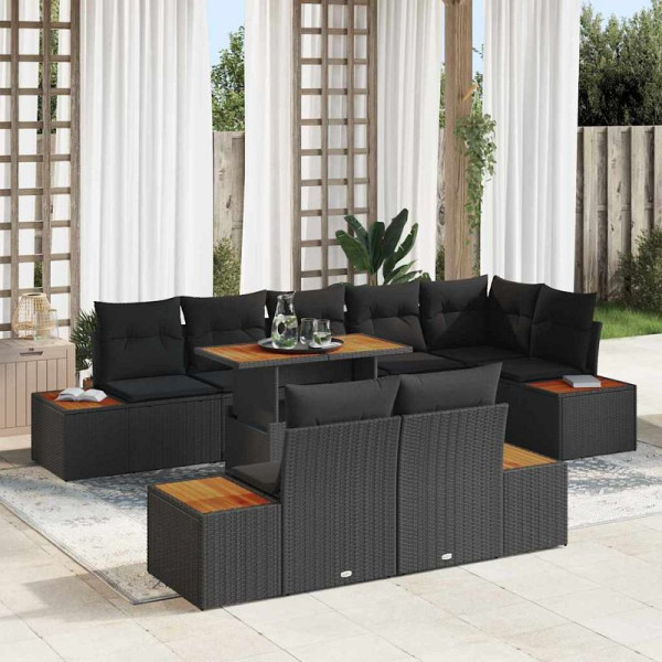vidaXL Garten Essgruppe, 9er Set, Schwarz und Braun 100 x 55 x 73 cm, 3350080