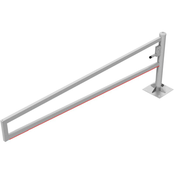 Stein HGS Wegesperre 360° drehbar, 3000 mm / ohne Farbe, Profilzylinderschloss verschiedenschließend, zum Aufdübeln mit Bodenplatte (360x360mm), 4013.30zp