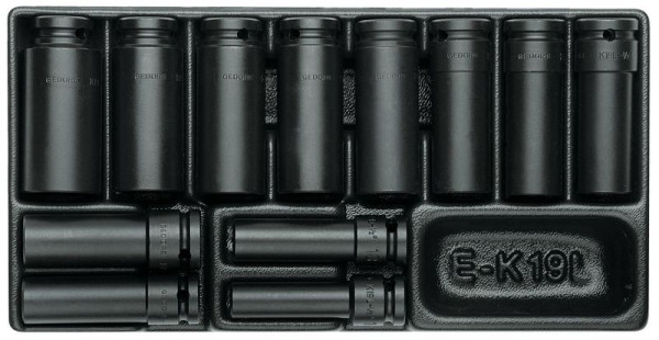 GEDORE Systemeinlage leer, Satz Kraftschrauber-Einsätze 1/2''', 1643371