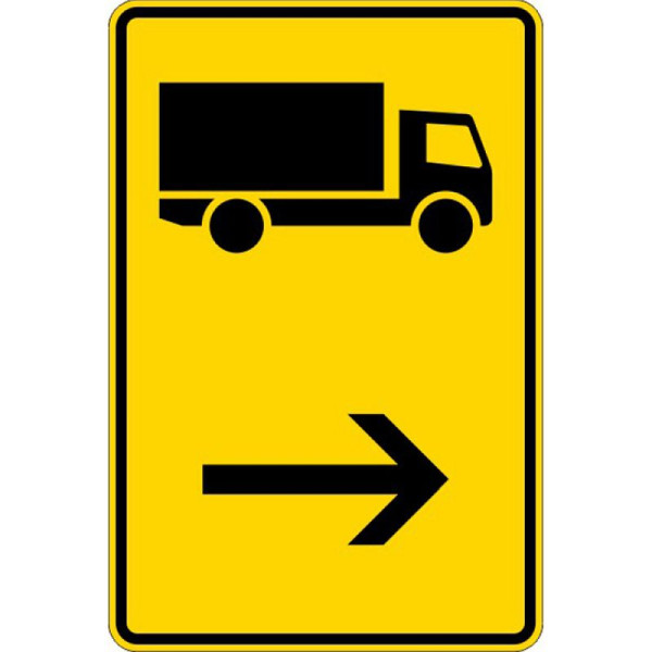 Stein HGS Wegweiser für KFZ mit einer zulässigen Gesamtmasse über 3,5 t (hier rechts) Nr. 422-20, 630x420mm /RA2/Flachform 3mm, 422-20-123