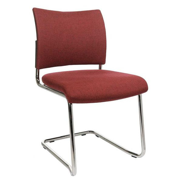 Deskin Besucherschwinger LAS VEGAS, Schwingergestell verchromt, Bezug Stoff Basic G, Farbe bordeaux, VE: 2 Stück, 272333