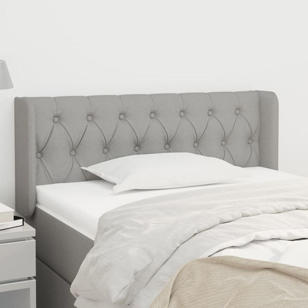 vidaXL Kopfteil mit Ohren Hellgrau 103x16x78/88 cm Stoff, 3119094