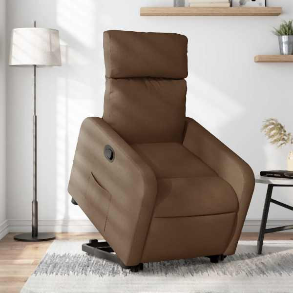 vidaXL Relaxsessel mit Aufstehhilfe Braun Stoff, 3206703