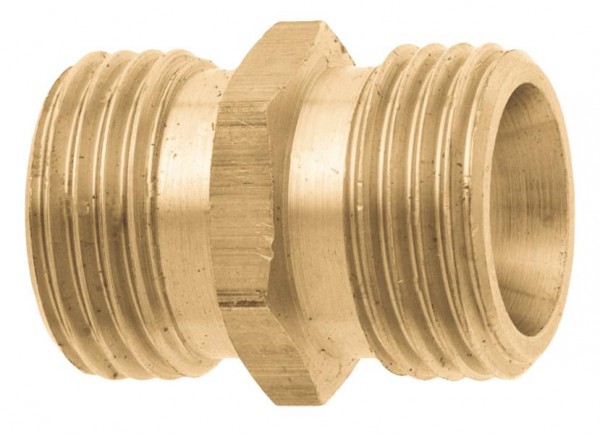 GEKA plus-Gasschweiß-Gewindenippel, 2 x AG G 1/8" x G G1/4" MS mit Sechskant, VE: 10 Stück, 73.1980