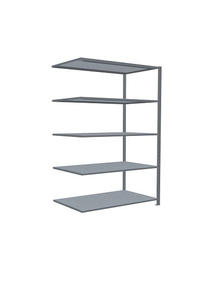 Schulte Anbauregal, Steckregal MULTIplus150, 2000 x 1300 x 800 mm, 5 Fachböden, Kreuzstrebe, verzinkt, 12785-130