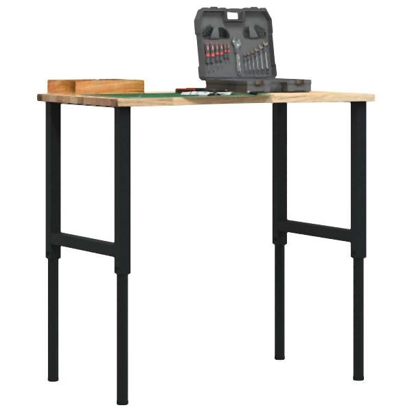 vidaXL Werkbank 100x60x(71,5-98) cm Massivholz Eiche, 3309695