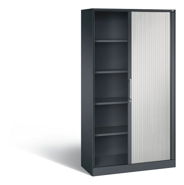 C+P Rollladenschrank Asisto, H1980xB1000xT435mm, Farbe: Schwarzgrau / Lichtgrau, Bügelgriff, 5 OH, 143002-000 S10026