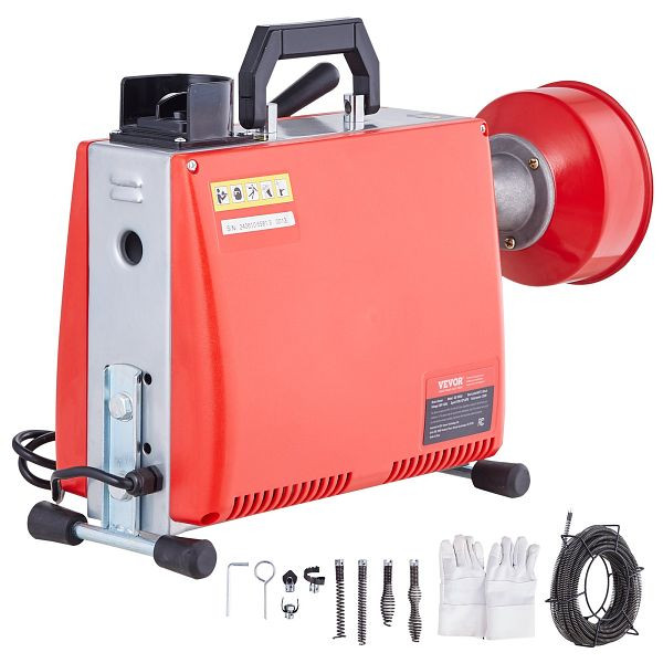 VEVOR 250W Rohrreinigungsmaschine Rohrreinigungsgerät 20mx15,8mm/4,6mx9,5mm, XSGDSTJ250W540ZG9V2
