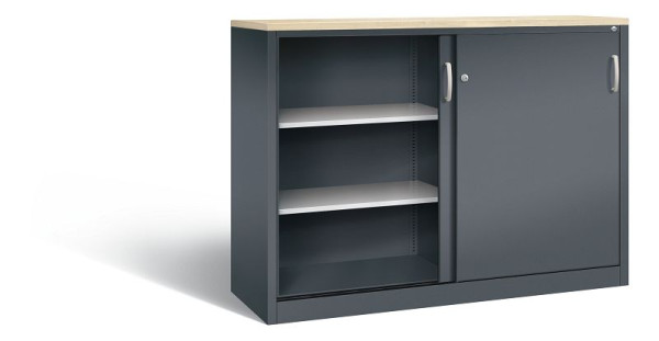 C+P Sideboard mit Schiebetüren Acurado, H1200xB1600xT500mm, Farbe: Anthrazitgrau, Bügelgriff, 3 OH, 2157-1200 S10342