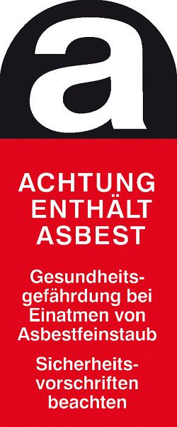 SafetyMarking Warnschild, Asbestfeinstaub, BxH 5x12 cm, Folie, selbstklebend, 21.3564