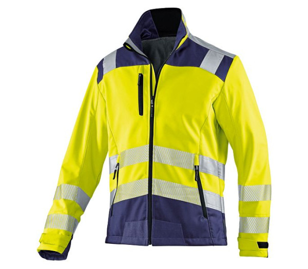 Kübler REFLECTIQ Softshell Jacke PSA 2, Farbe: warngelb/dunkelblau, Größe: XS, 1507 8427-3448-XS