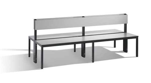 C+P Doppelseitige Sitzbank mit Rückenlehne, Basic Plus, H796xB1960xT760mm, 8062-400 S10001