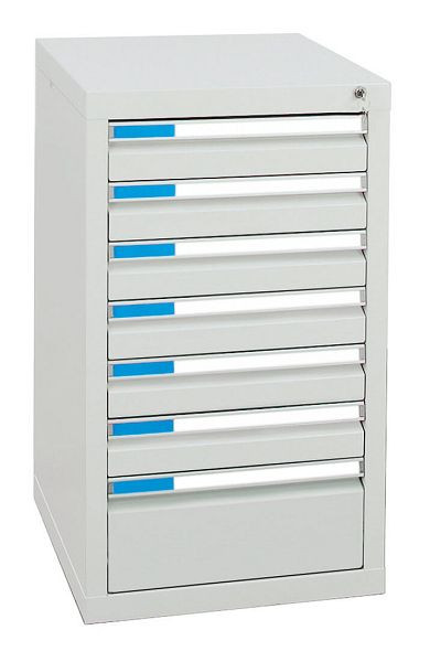 stumpf Schubladenschrank Serie ESTA, RAL 7035/7035, 7 Schubladen (6x100, 1x200 mm), 7601207