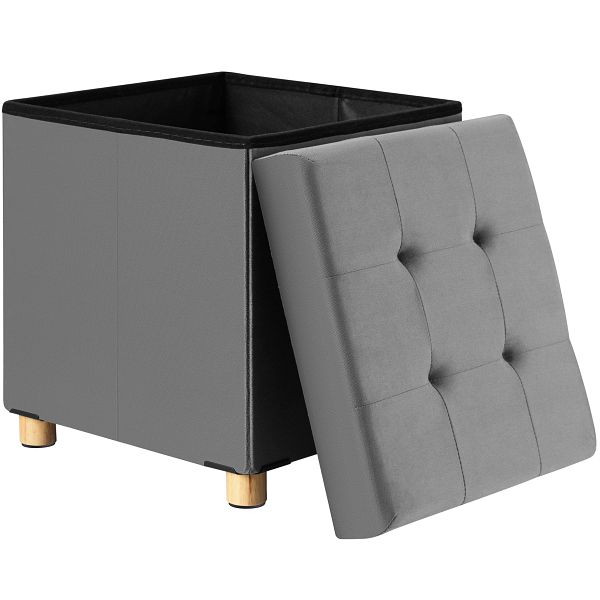 casaria Sitzhocker Anthrazit Samt 42x38x38cm faltbar, 109923