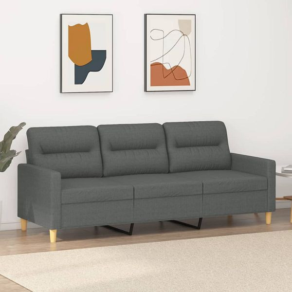 vidaXL 3-Sitzer-Sofa Dunkelgrau 180 cm Stoff, Top-Qualität, 359244