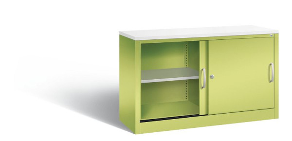 C+P Sideboard mit Schiebetüren Acurado, H720xB1200xT400mm, Farbe: Viridingrün / Viridingrün, Bügelgriff, 2 OH, 5723-00 S10355