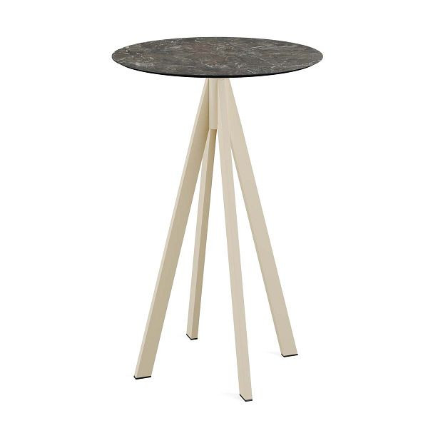 Feros Infinity Stehtisch Sand gestell + Galaxy Marble HPL Ø70 cm, 120061570