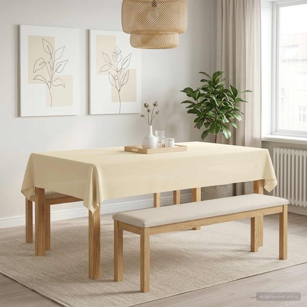 vidaXL Tischdecke 5 stk. Rechteckig Cremeweiß 140 x 220 cm Polyester, 42040237