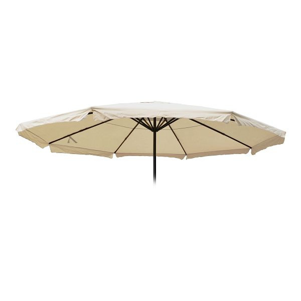 Mendler Ersatz-Bezug für Sonnenschirm Meran Pro, Gastronomie Marktschirm mit Volant Ø 5m, Polyester, creme, 76811