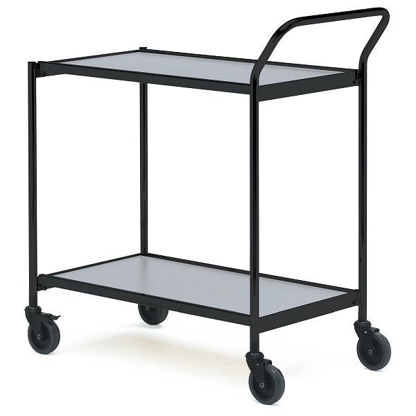 Helge Nyberg Tischwagen - Schwarz, 2 Etagen, 800x420 mm, Grau, 24723021