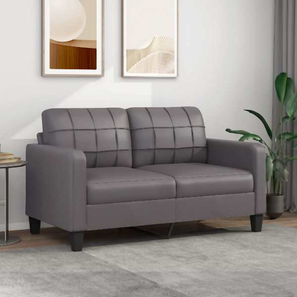 vidaXL 2-Sitzer-Sofa Grau 140 cm Kunstleder, Füllung: Schaumstoff, 359119