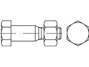 Sechskant-Paßschrauben DIN 7968 Mu 5.6 / CE M 16 x 40 galvanisch verzinkt VE=S (50 Stück)