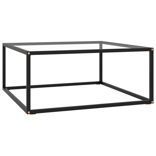 vidaXL Couchtisch Schwarz mit Hartglas 80x80x35 cm, 322875