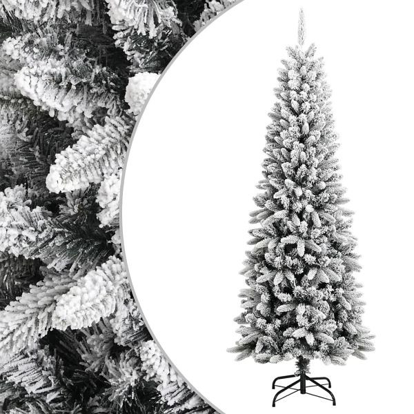 vidaXL Künstlicher Weihnachtsbaum Beschneit 210 cm PVC&PE, 345191