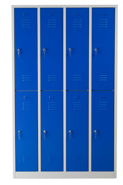 Gürkan Garderobenschrank, 50 x 117 x 195 cm, Lichtgrau, Enzianblau, EU Zylinderschloss, WRC.8(4.2).195117, 106312